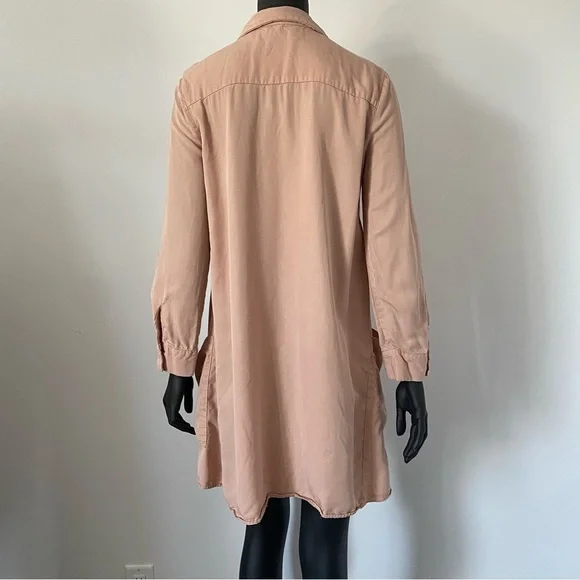 Zara shirt dress button down pockets lyocell tencell medium - Picture 9 of 10